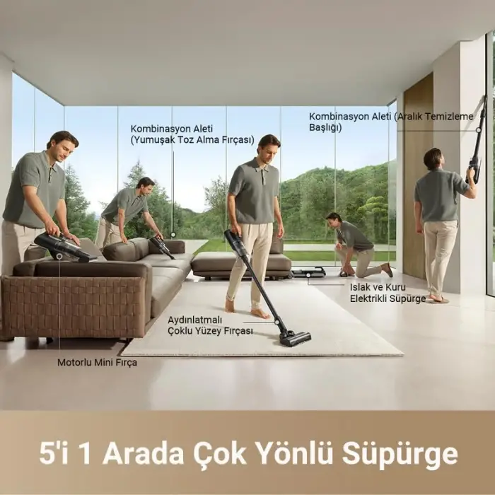 H14 Dual Islak&Kuru Şarjlı Dikey Süpürge