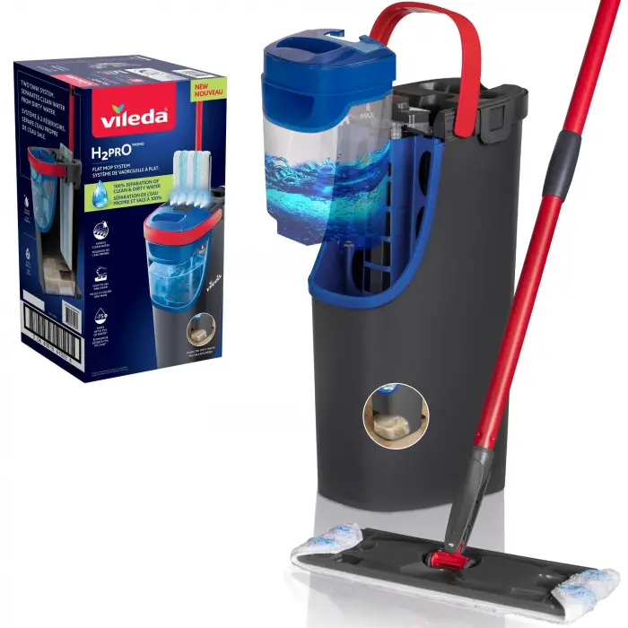 H2PRO%100 Kirli ve Temiz Suyu Ayıran Temizlik Seti & Mikrofiber Mop
