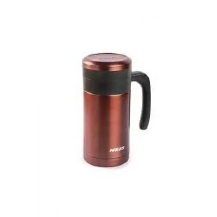 Haers paslanmaz çelik termos bardak, kırmızı, 450 ml