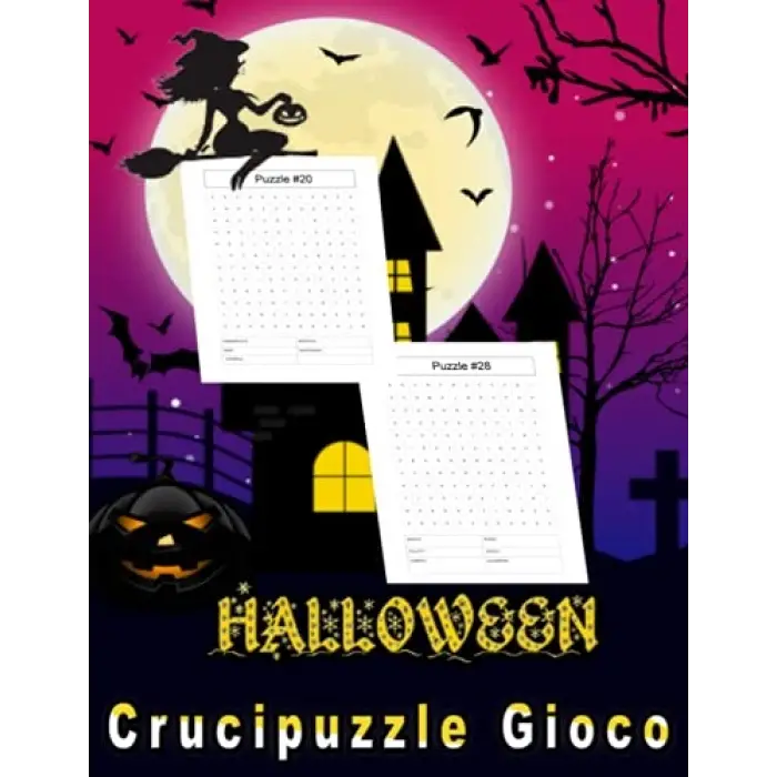 Halloween Crucipuzzle Gioco: Parole intrecciate - Con soluzioni