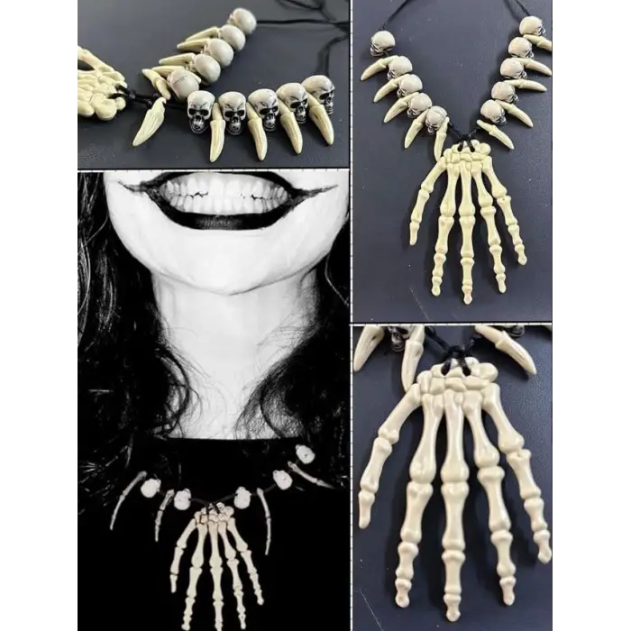 HALLOWEEN KURUKAFA KEMİK KOLYE