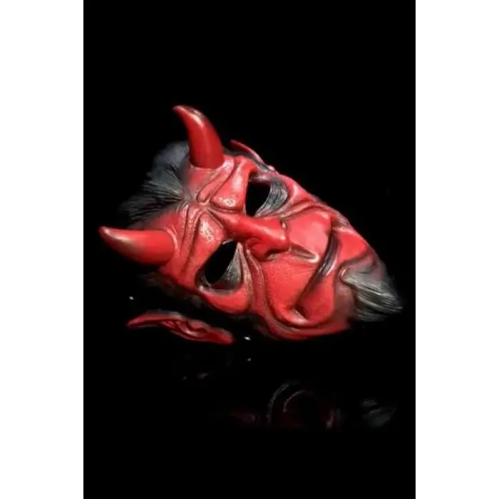 Halloween Maske Hellboy Kırmızı Boynozlu