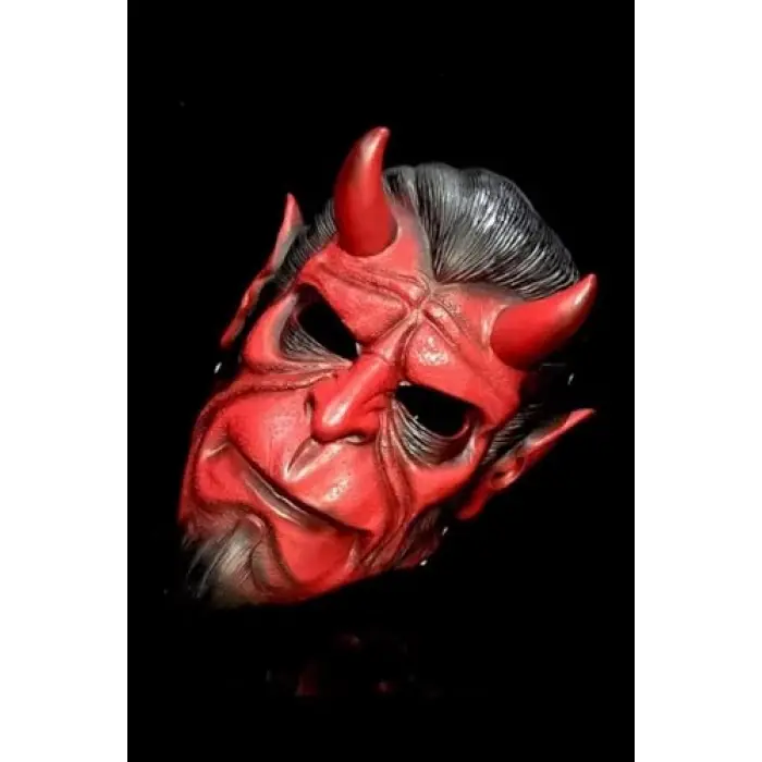 Halloween Maske Hellboy Kırmızı Boynozlu