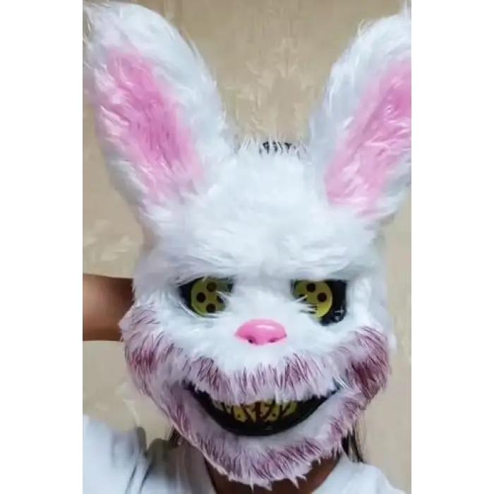 Halloween Tüylü Tavşan Maskesi