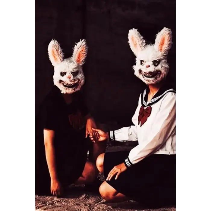 Halloween Tüylü Tavşan Maskesi