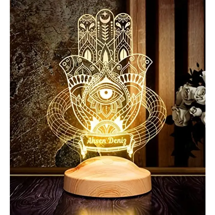 Hamsa Fatmanın Bereket Eli, Hz. Fatıma Ananın Eli Led Lamba