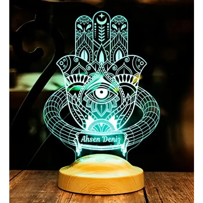 Hamsa Fatmanın Bereket Eli, Hz. Fatıma Ananın Eli Led Lamba