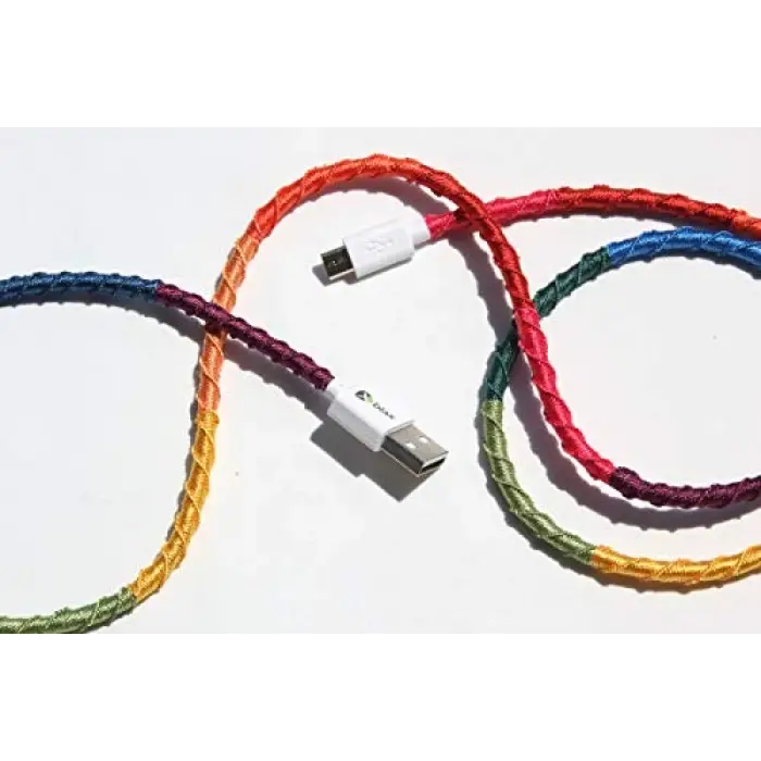 Handmade CC-003 Handmade Rainbow Micro Android Şarj ve Data Kablosu, 100 cm