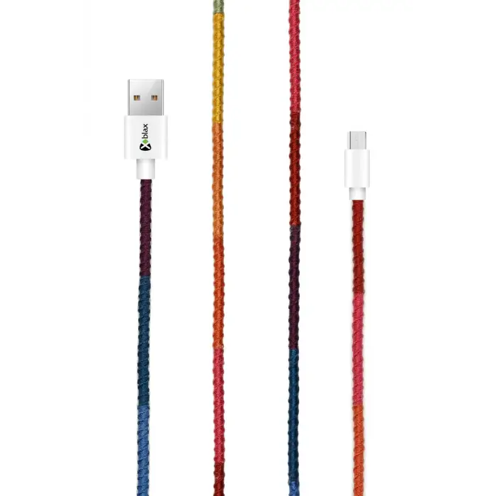 Handmade CC-003 Handmade Rainbow Micro Android Şarj ve Data Kablosu, 100 cm