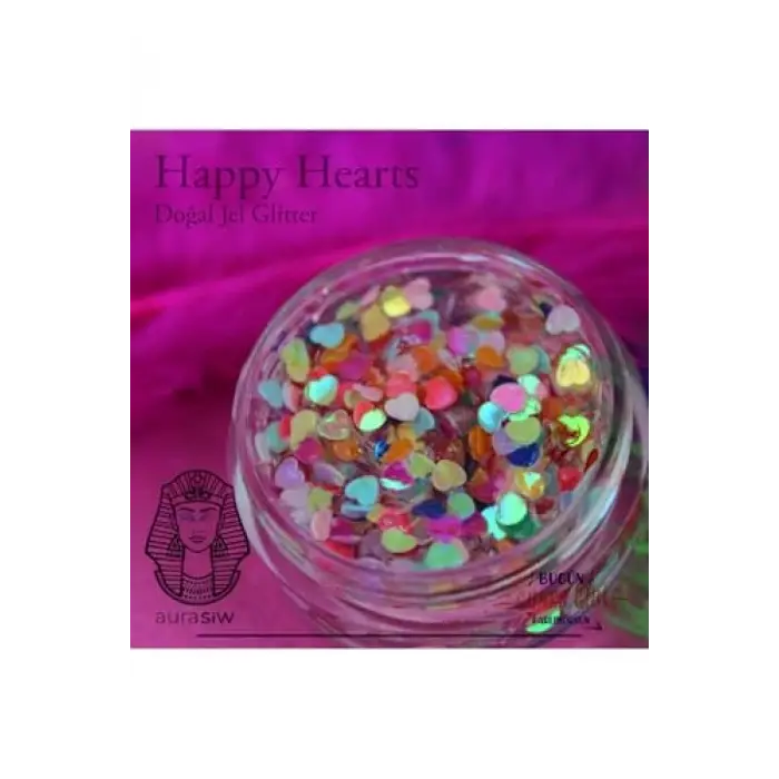 Happy Hearts - Jel Formlu Doğal Glitter