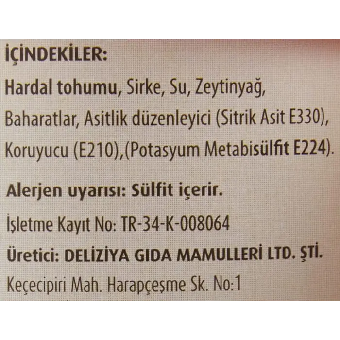 Hardal Bekri Tipi; Türk Sofra Hardalı, 150 g