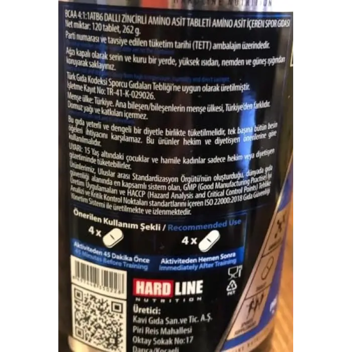 Hardline Bcaa 4:1:1 Atb6 120 Tablet