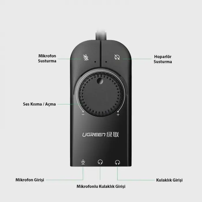Harici USB Ses Kartı, 15 Cm