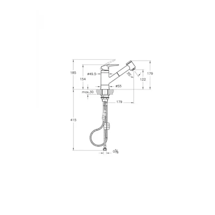 Harmony A41864 Pull-Out Eviye Bataryası Krom