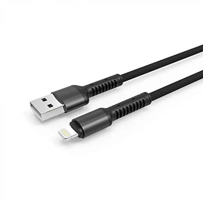 Hasır Kırılmaya Dayanıklı 1m LS63 Lightning Usb Kablo Kırmızı