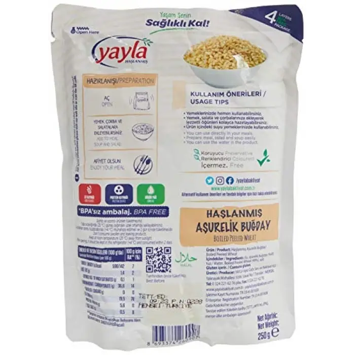 Haşlanmış Aşurelik Buğday (250 g) Tekli Paket