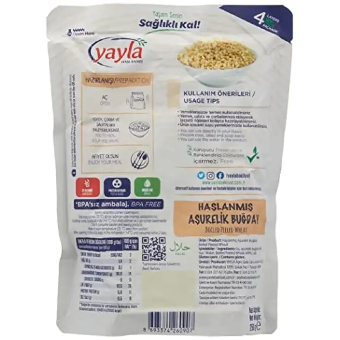 Haşlanmış Aşurelik Buğday (250 g) Tekli Paket
