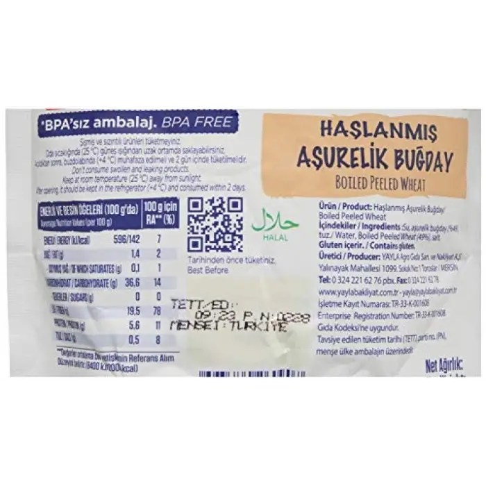 Haşlanmış Aşurelik Buğday (250 g) Tekli Paket