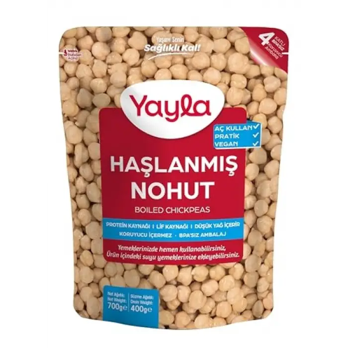Haşlanmış Nohut, 700 g Tekli Paket