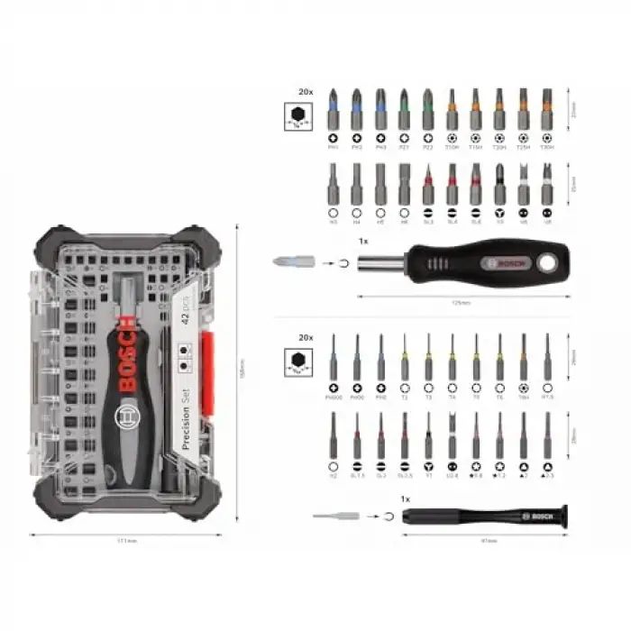 Hassas Tornavida Ucu Seti 42 Parçalı Set