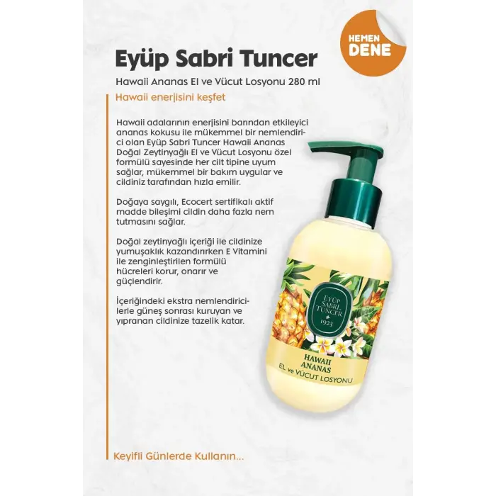Hawaii Ananas El ve Vücut Losyonu 280 ml