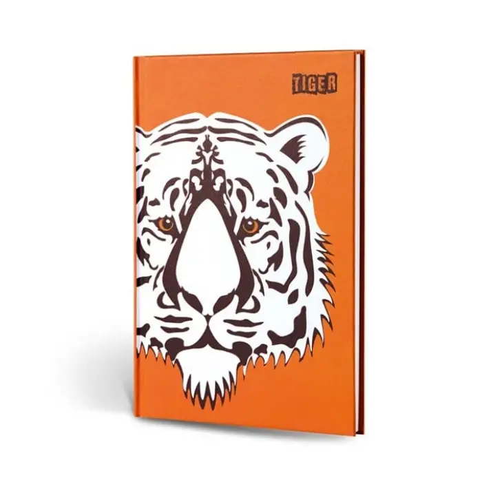 Hayvan Figürlü Dokulu Defter Çizgili Kaplan