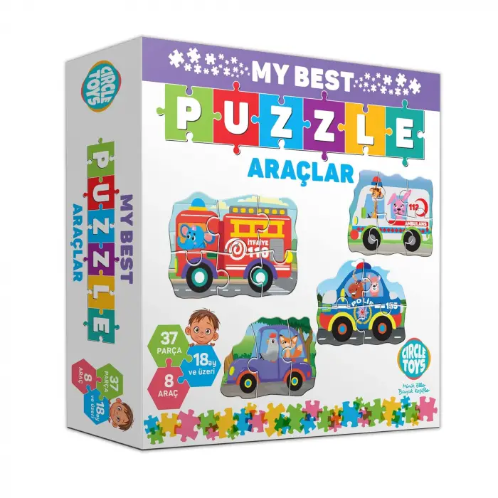 Hayvanlar ve araçlar temalı My Best Puzzle