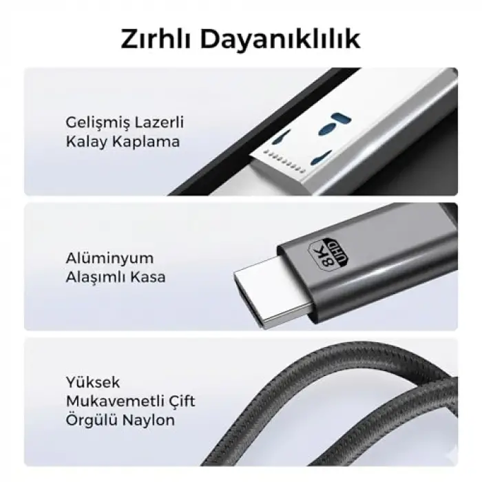 HDMI to Type C 8K 1.8m 48 Gbps Kablo