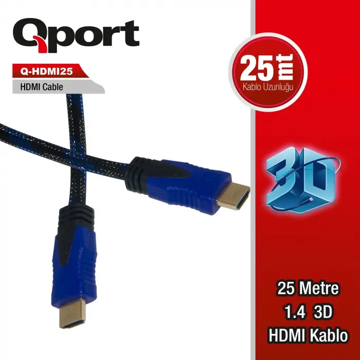 HDMI25 25 Metre Altın Uçlu HDMI Kablo