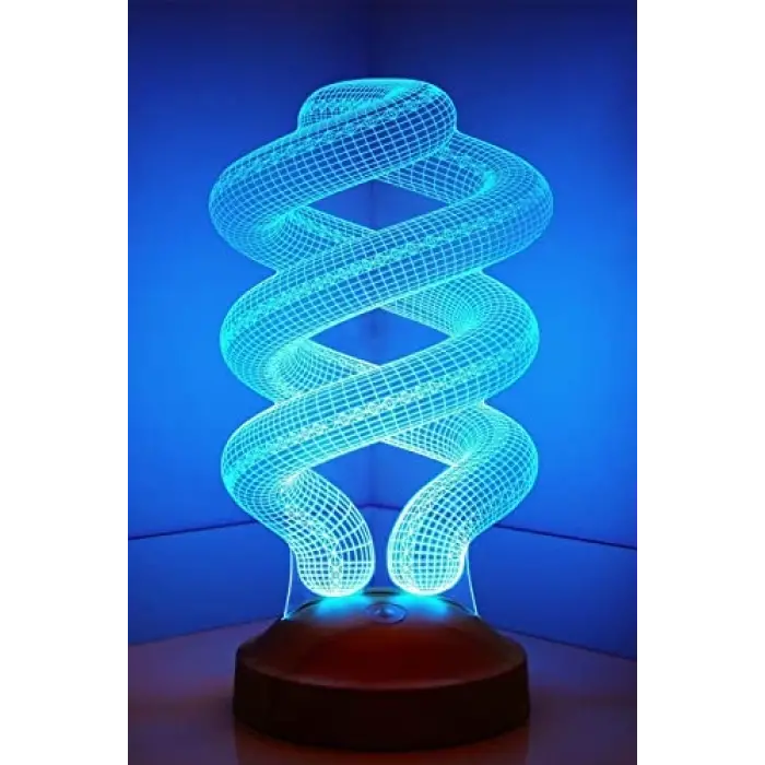 Helezon Tasarımlı 3D Görünümlü LED Lamba