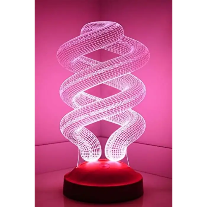 Helezon Tasarımlı 3D Görünümlü LED Lamba