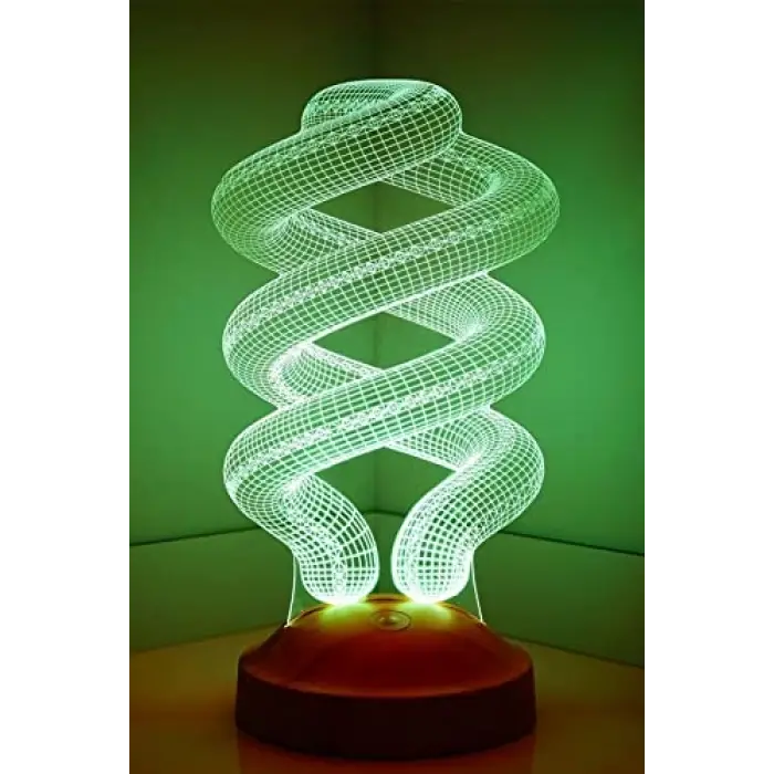 Helezon Tasarımlı 3D Görünümlü LED Lamba