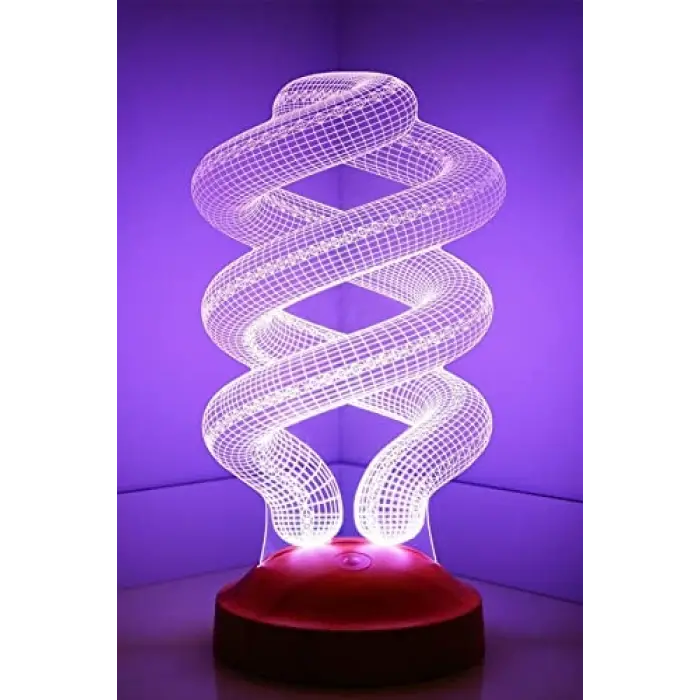 Helezon Tasarımlı 3D Görünümlü LED Lamba