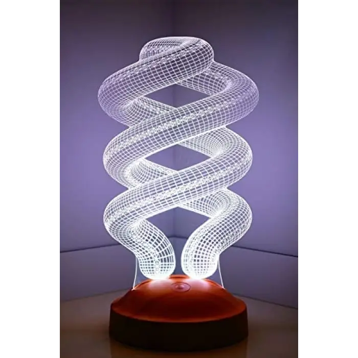 Helezon Tasarımlı 3D Görünümlü LED Lamba