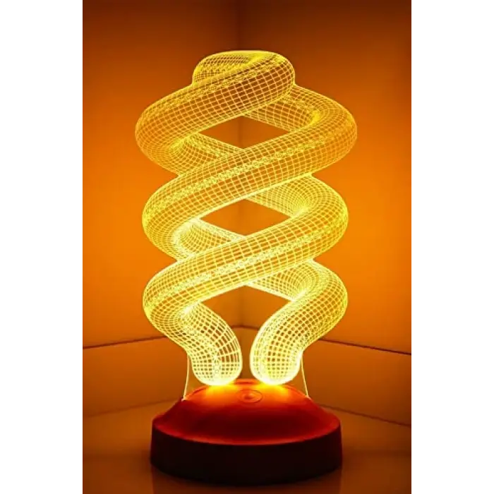 Helezon Tasarımlı 3D Görünümlü LED Lamba