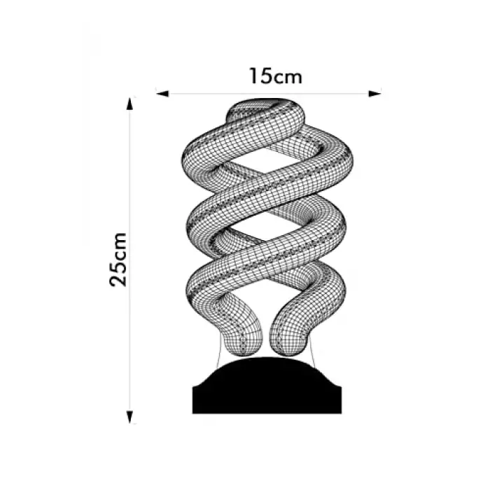 Helezon Tasarımlı 3D Görünümlü LED Lamba