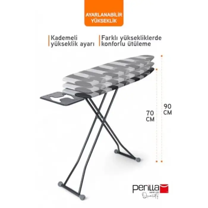 Hely Ütü Masası, İronika Extra Kalın Borulu Kurutmalık Set, Antrasit