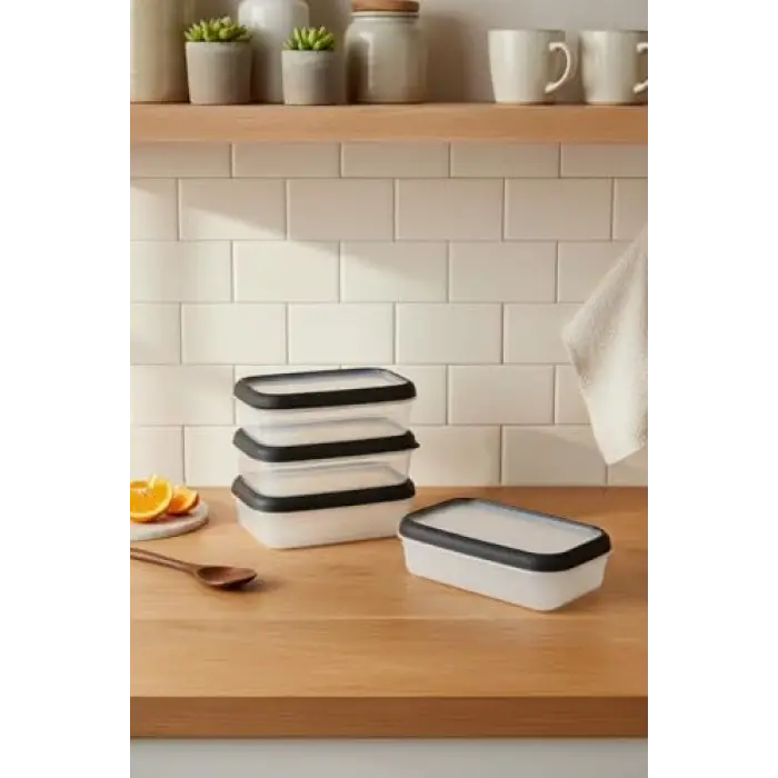 Hide Plus 4Lü Saklama Kabı Siyah (4X 0,70 Lt)