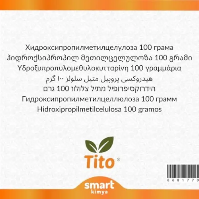 Hidroksipropil Metil Selüloz Hpmc E464 100 g