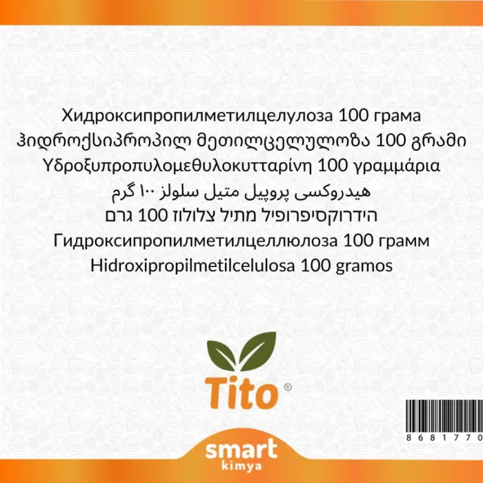 Hidroksipropil Metil Selüloz Hpmc E464 100 g