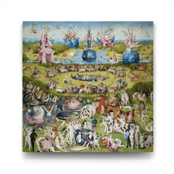 Hieronymus Bosch - Dünyevi Zevkler Bahçesi Tablosu - 40x40cm