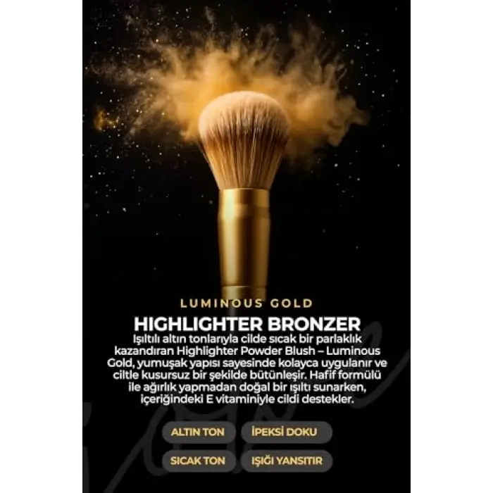 Highlighter Powder Blush - Luminous Gold