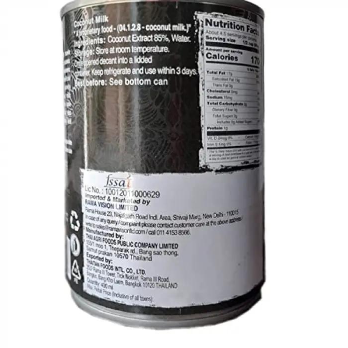 Hindistan Cevizi Sütü 400 Ml