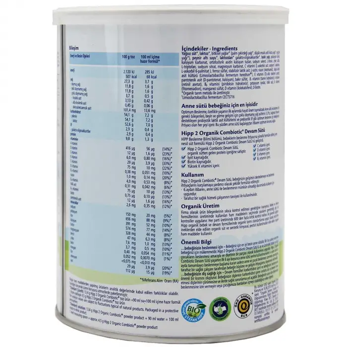 HiPP 2 Organik Combiotic Devam Sütü 350 gr