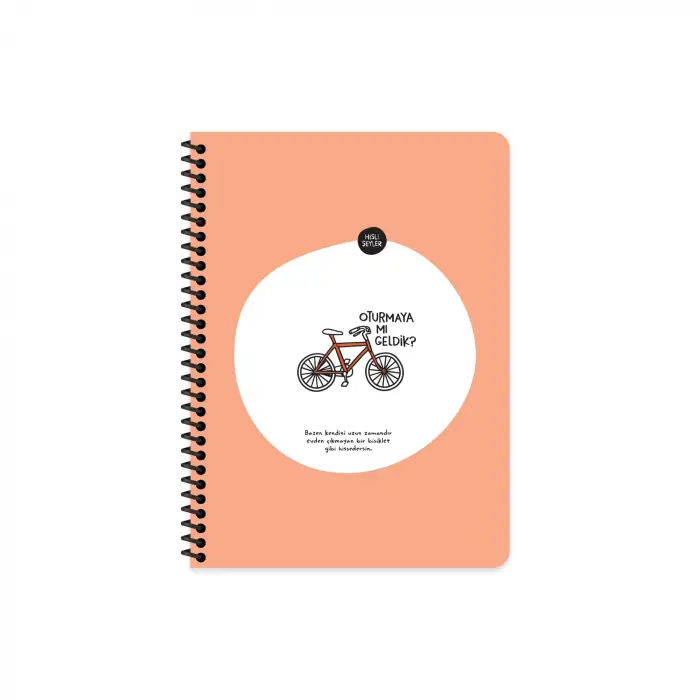 Hisli Şeyler 16,5 * 22,5 80Yp.Kar.Stickerli Defter - Oturmaya Mı Geldik?
