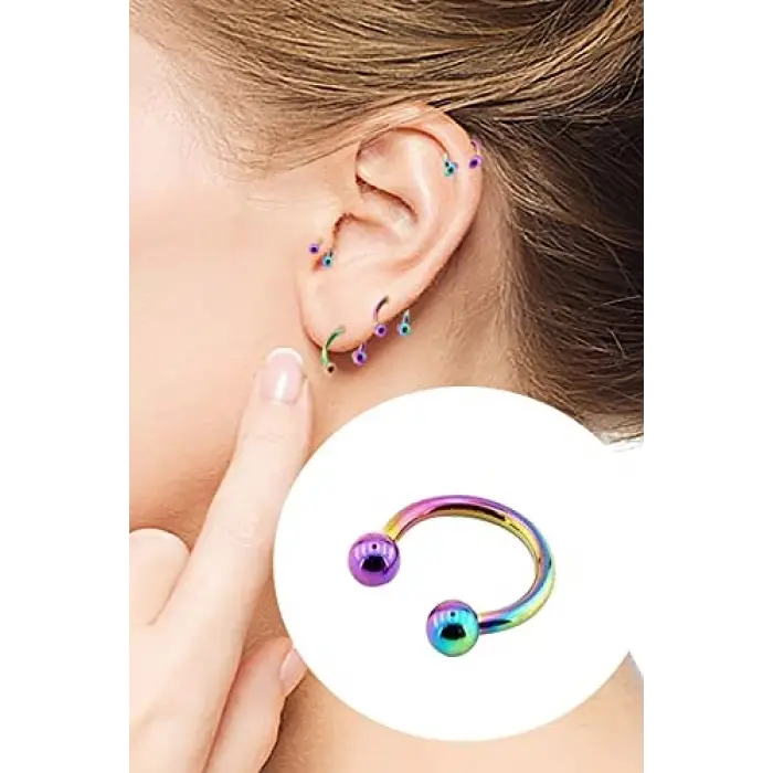 Hologram Detaylı C Piercing, 2 Adet