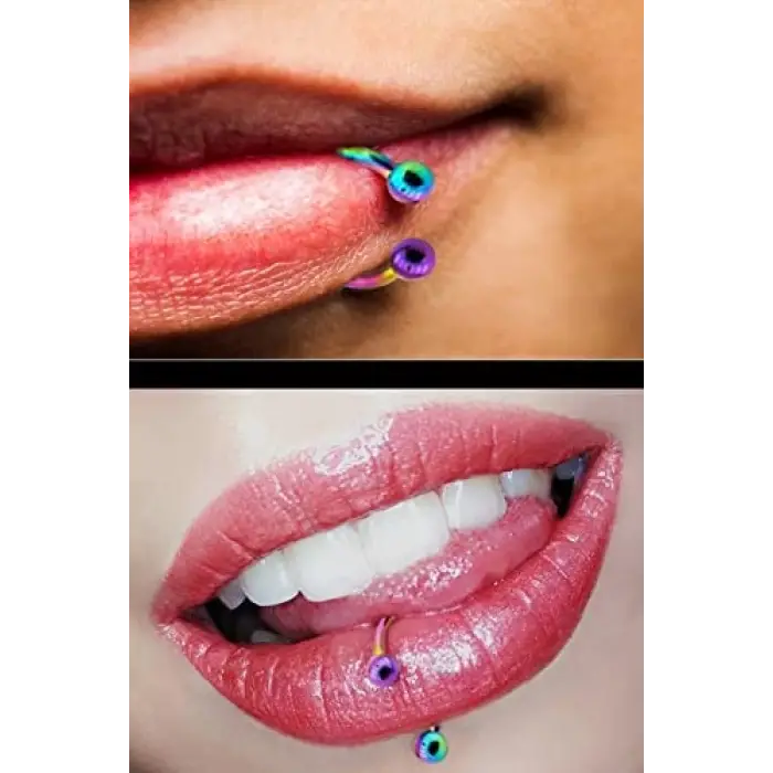 Hologram Detaylı C Piercing, 2 Adet