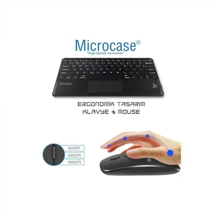 Honor Pad X9 11.5 inch Tablet için Touchpad Bluetooth Klavye 24 cm (TR Sticker) + Bluetooth Mouse + Stand - AL2766