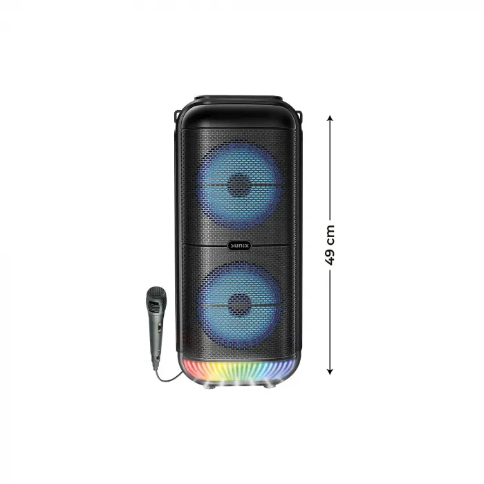 Hoparlör, 1800 Mah 6,5x2 Mikrofonlu Led Işıklı Bluetooth Bts-95