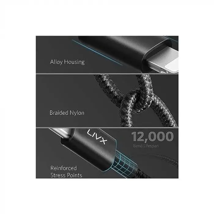 Horizontal 20W Type C to Lightning 1 Metre iPhone iPad Hızlı Şarj ve Data Kablosu Space Gray